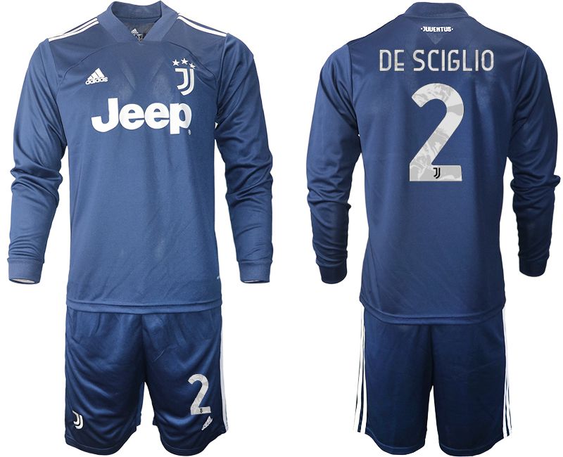 Men 2020-2021 club Juventus away long sleeves #2 blue Soccer Jerseys